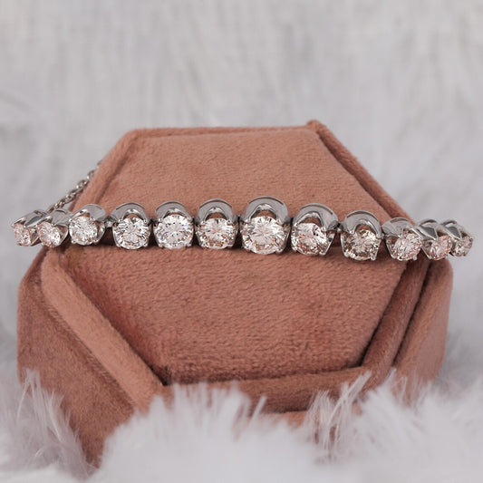 5.80 TCW Round Lab Grown Diamond Half Eternity Tennis Bracelet