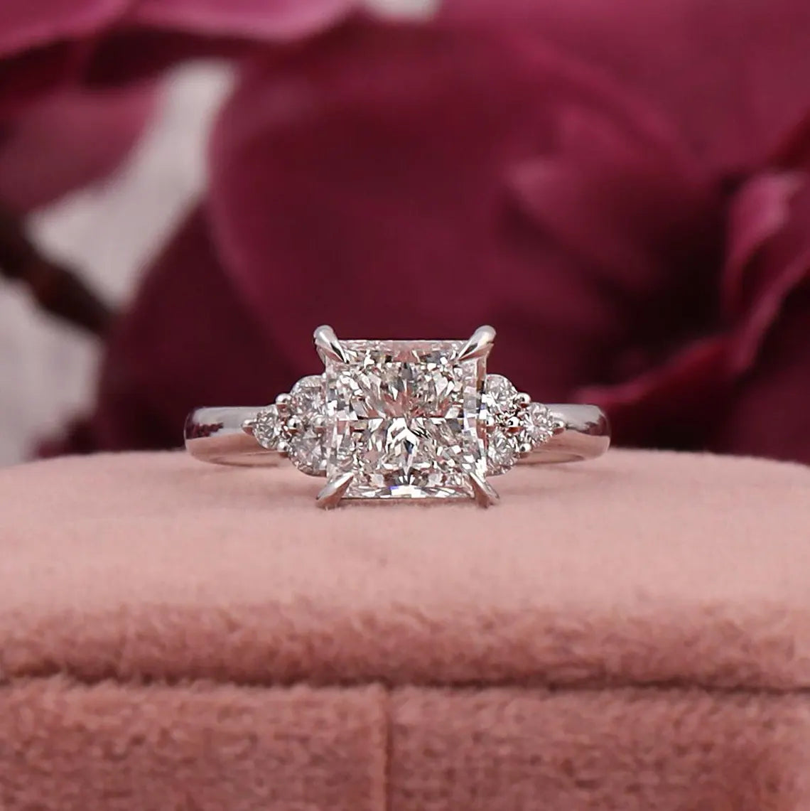 1.00 Carat Princess Cut Lab Grown Diamond Engagement Ring