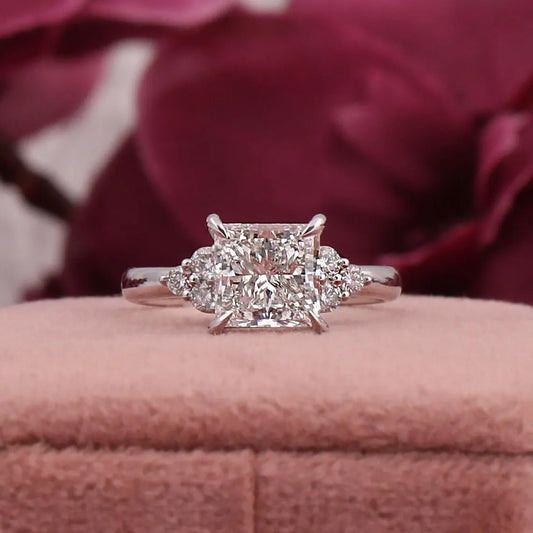 1.00 Carat Princess Cut Lab Grown Diamond Engagement Ring