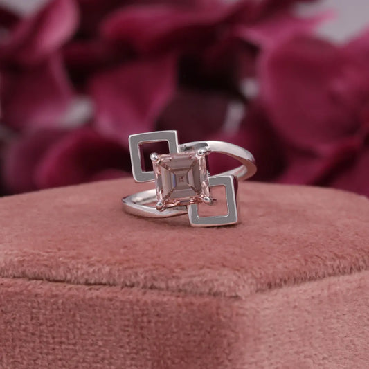 2.00 CT Bezel Set Asscher Cut Lab Grown Diamond Engagement Ring