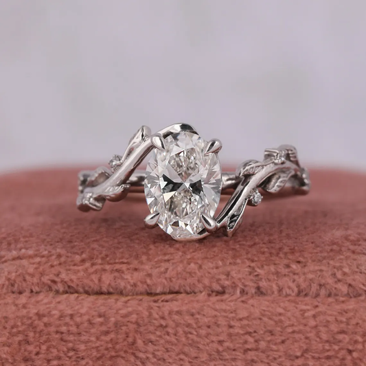 2.00 CT Vintage Oval Cut Lab Grown Diamond Engagement Ring