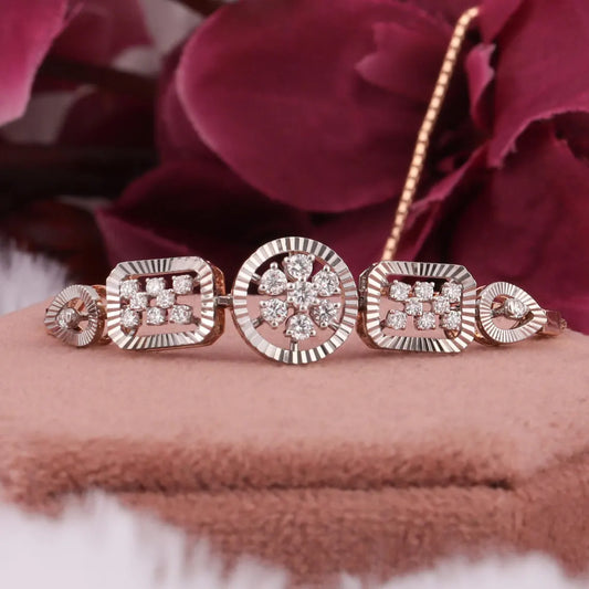 2.00 TCW Round Cut Lab Grown Diamond Cluster Chain Bracelet