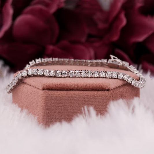 5.80 TCW Round Lab Grown Diamond Prong Set Tennis Bracelet