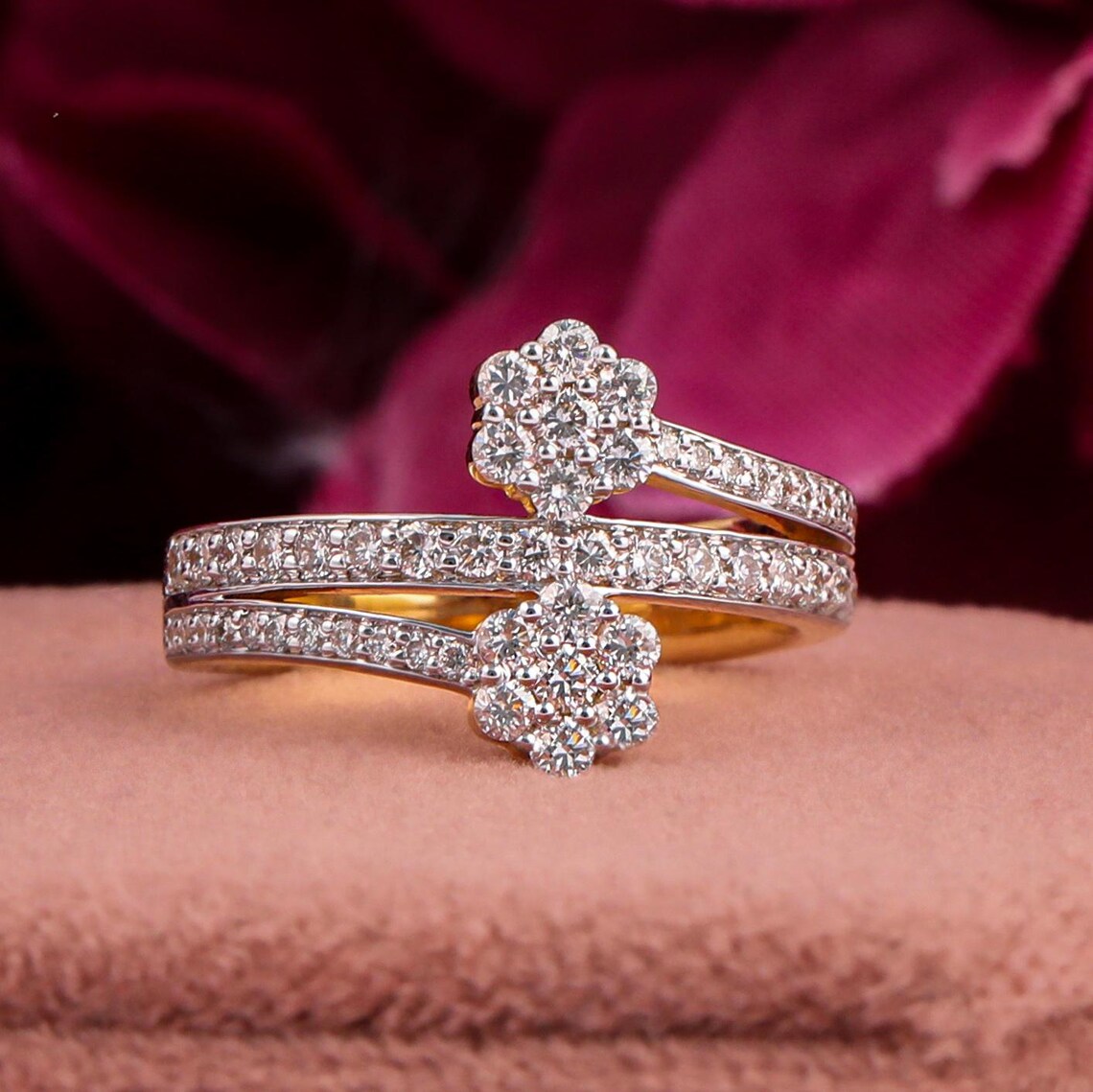 2.00 TCW Round Lab Diamond Art Deco Engagement Ring