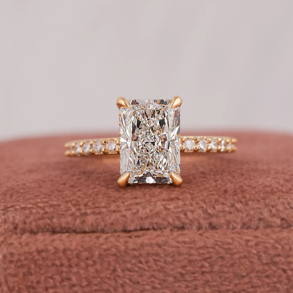 2.00 CT Radiant Cut Lab Grown Diamond Art Deco Engagement Ring