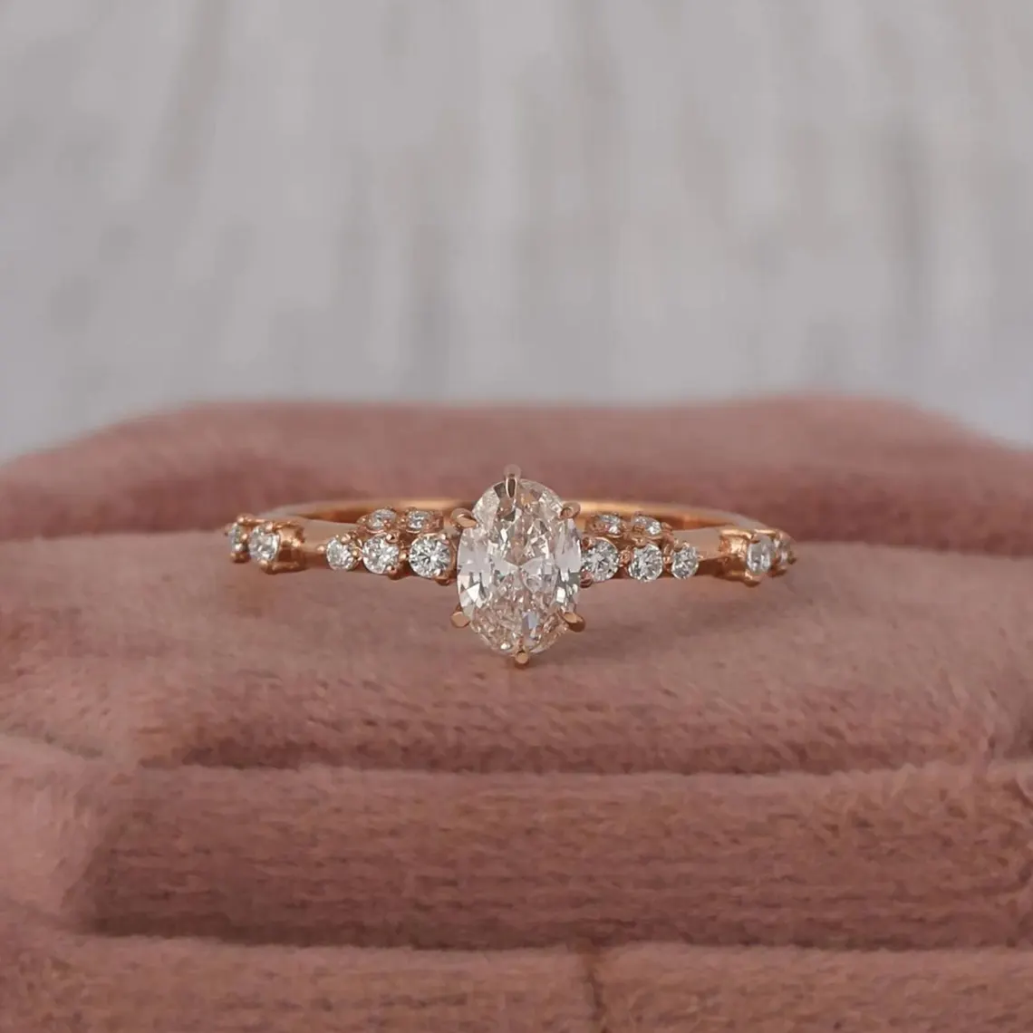 0.50 CT Oval Cut Lab Grown Diamond Engagement Ring