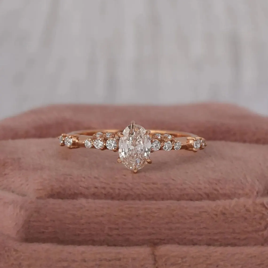 0.50 CT Oval Cut Lab Grown Diamond Engagement Ring