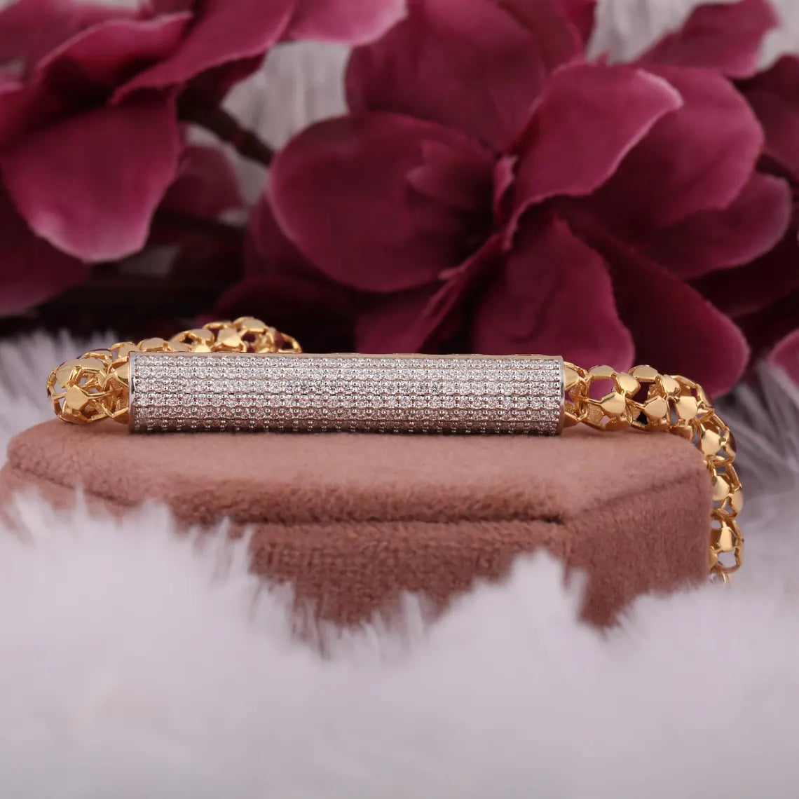 3.50 TCW Round Cut Lab Grown Diamond Men's Cuban Link Bracelet