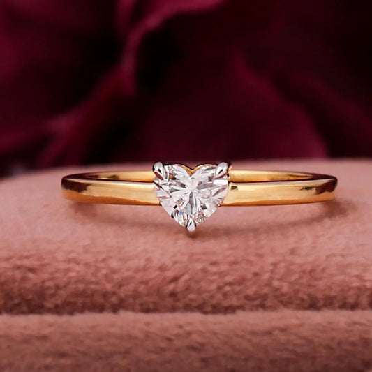 0.50 Carat Heart Cut Lab Grown Diamond Solitaire Engagement Ring