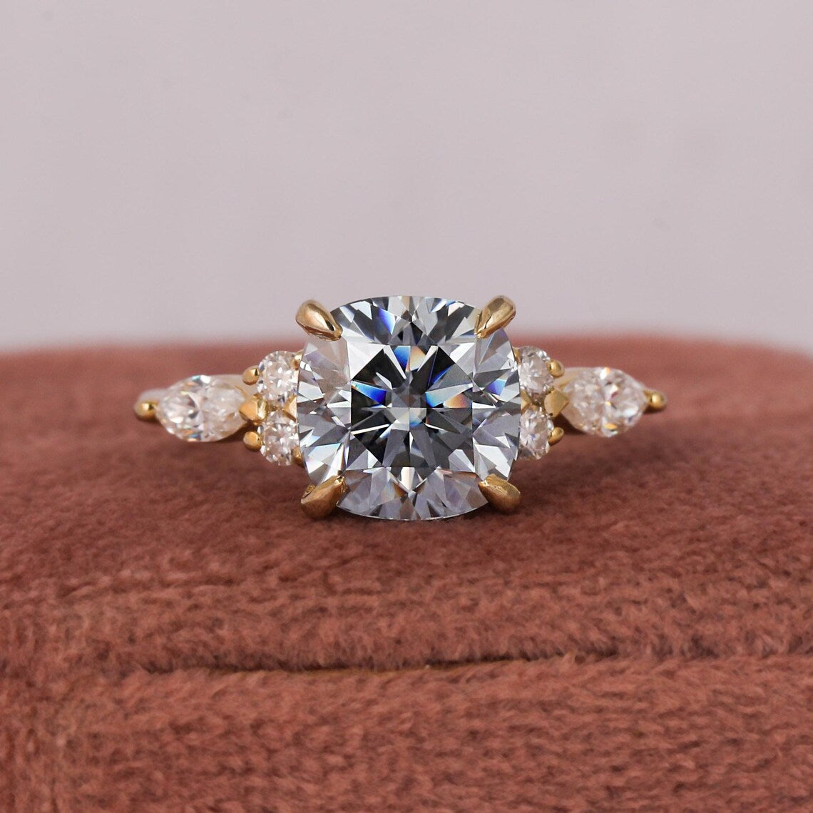 2.00 CT Cushion Cut Lab Grown Diamond Engagement Ring