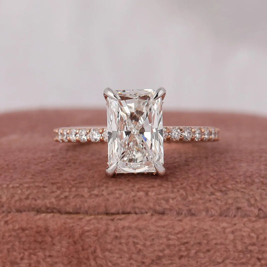 3.00 CT Radiant Cut Lab Grown Diamond Engagement Ring
