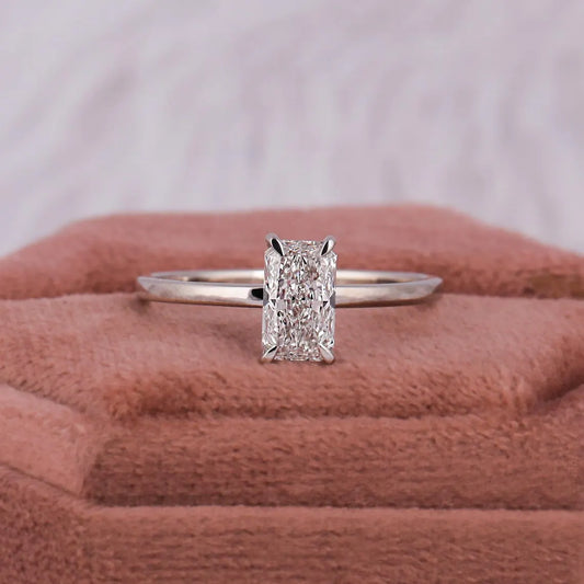 1.20 CT Radiant Cut Lab Grown Diamond Solitaire Engagement Ring