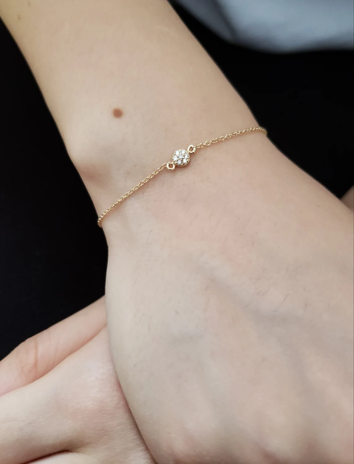 14Kt Gold Diamond Bracelet, Cluster Diamond Bracelet