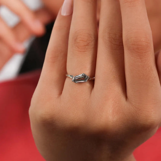 1.50 CT Coffin Cut Lab Grown Diamond Engagement Ring