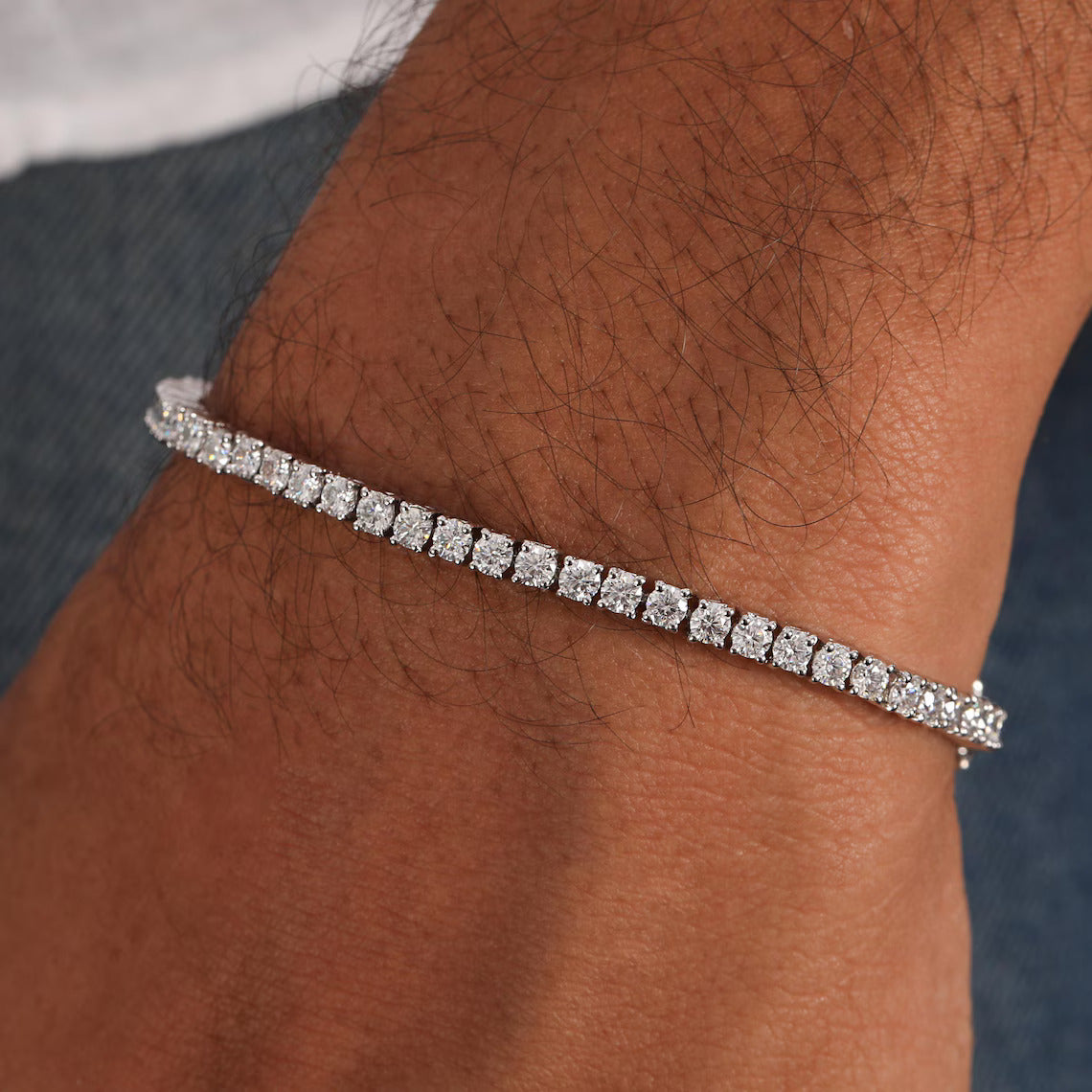 5.80 TCW Round Lab Grown Diamond Prong Set Tennis Bracelet - Miyani Jewellers