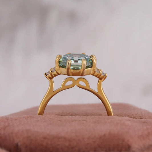 2.00 CT Vintage Hexagon Cut Lab Grown Diamond Engagement Ring