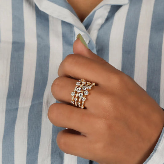 2.00 TCW Round Cut 4-Rows Lab Grown Diamond Wedding Ring