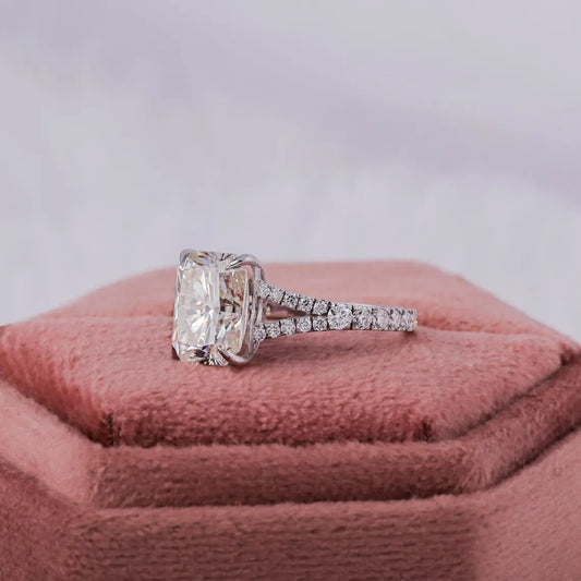 3.50 CT Radiant Split Shank Lab Grown Diamond Engagement Ring