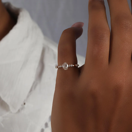 0.50 CT Oval Cut Lab Grown Diamond Engagement Ring