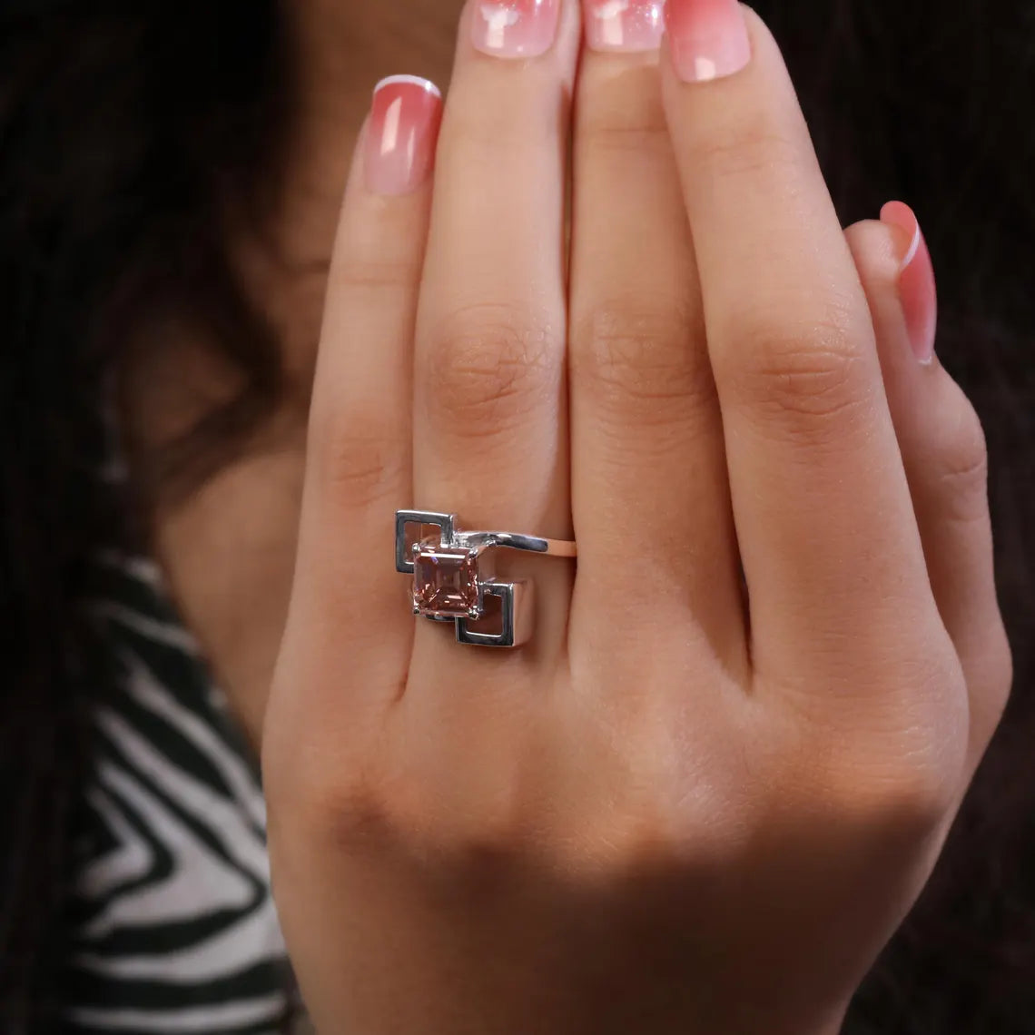 2.00 CT Bezel Set Asscher Cut Lab Grown Diamond Engagement Ring