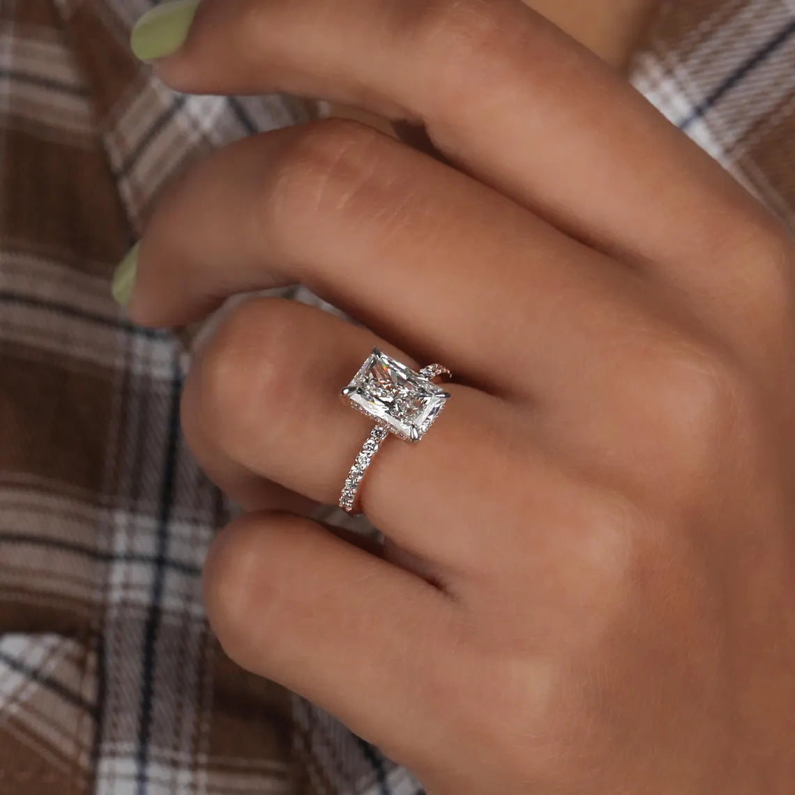 3.00 CT Radiant Cut Lab Grown Diamond Engagement Ring