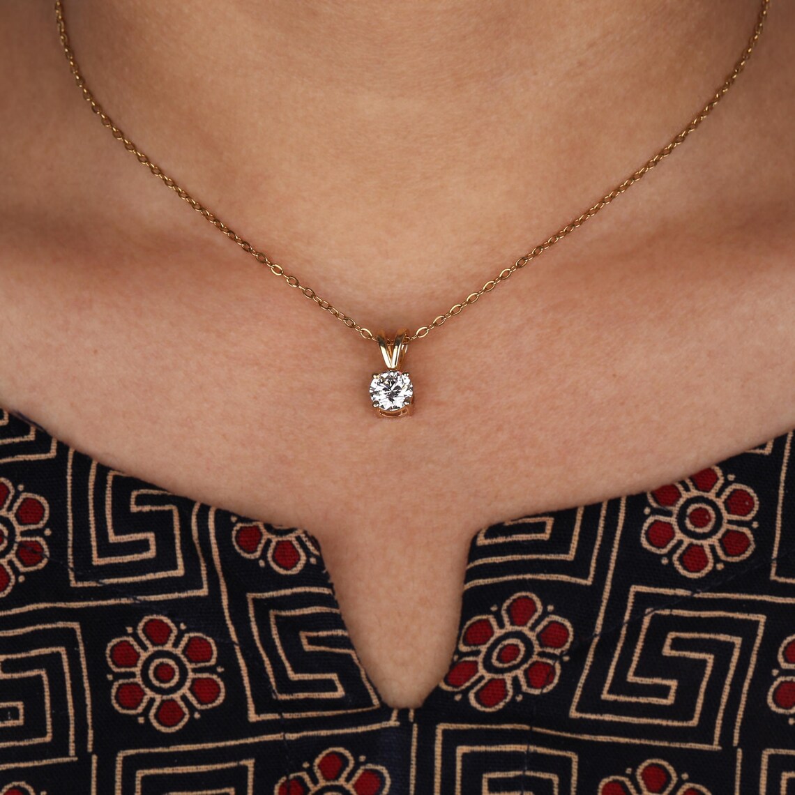 1.00 carat Lab Grown Diamond Solitaire Necklace Pendant