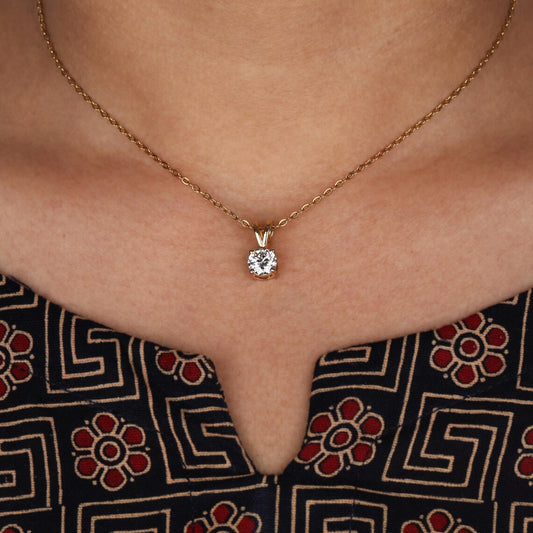 1.00 carat Lab Grown Diamond Solitaire Necklace Pendant