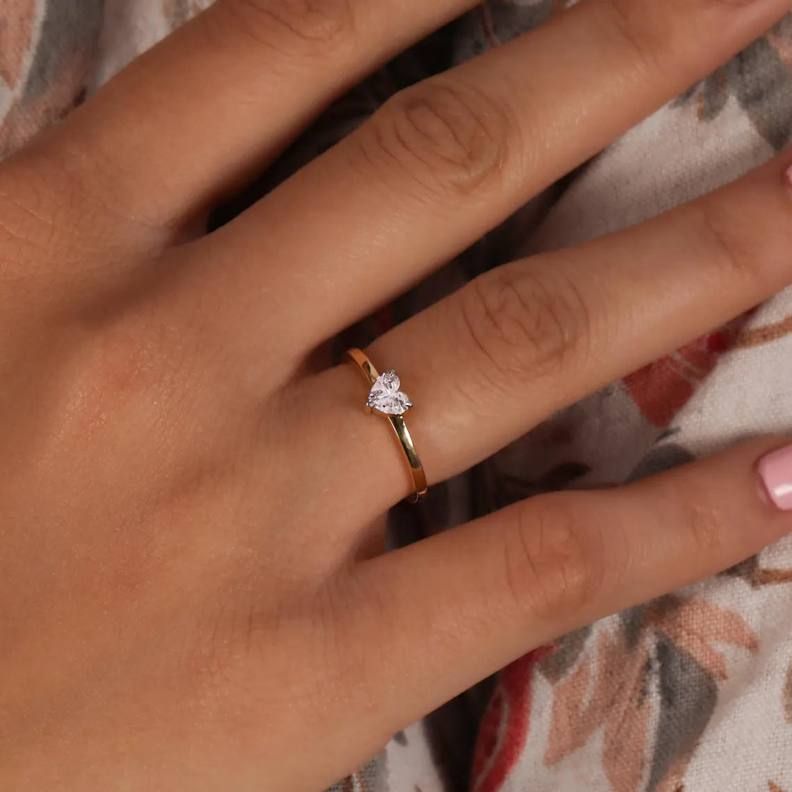 0.50 Carat Heart Cut Lab Grown Diamond Solitaire Engagement Ring