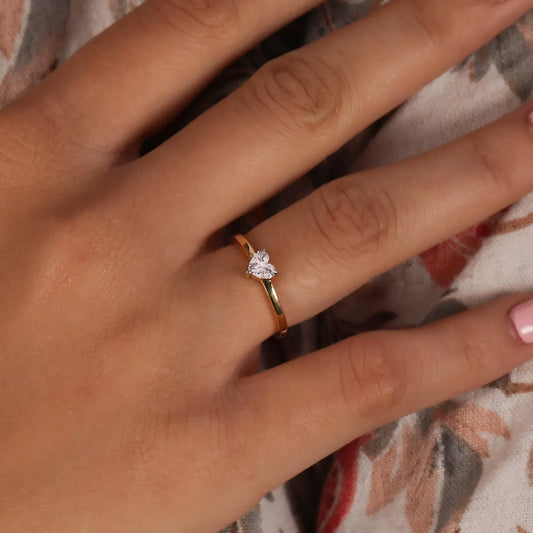 0.50 Carat Heart Cut Lab Grown Diamond Solitaire Engagement Ring