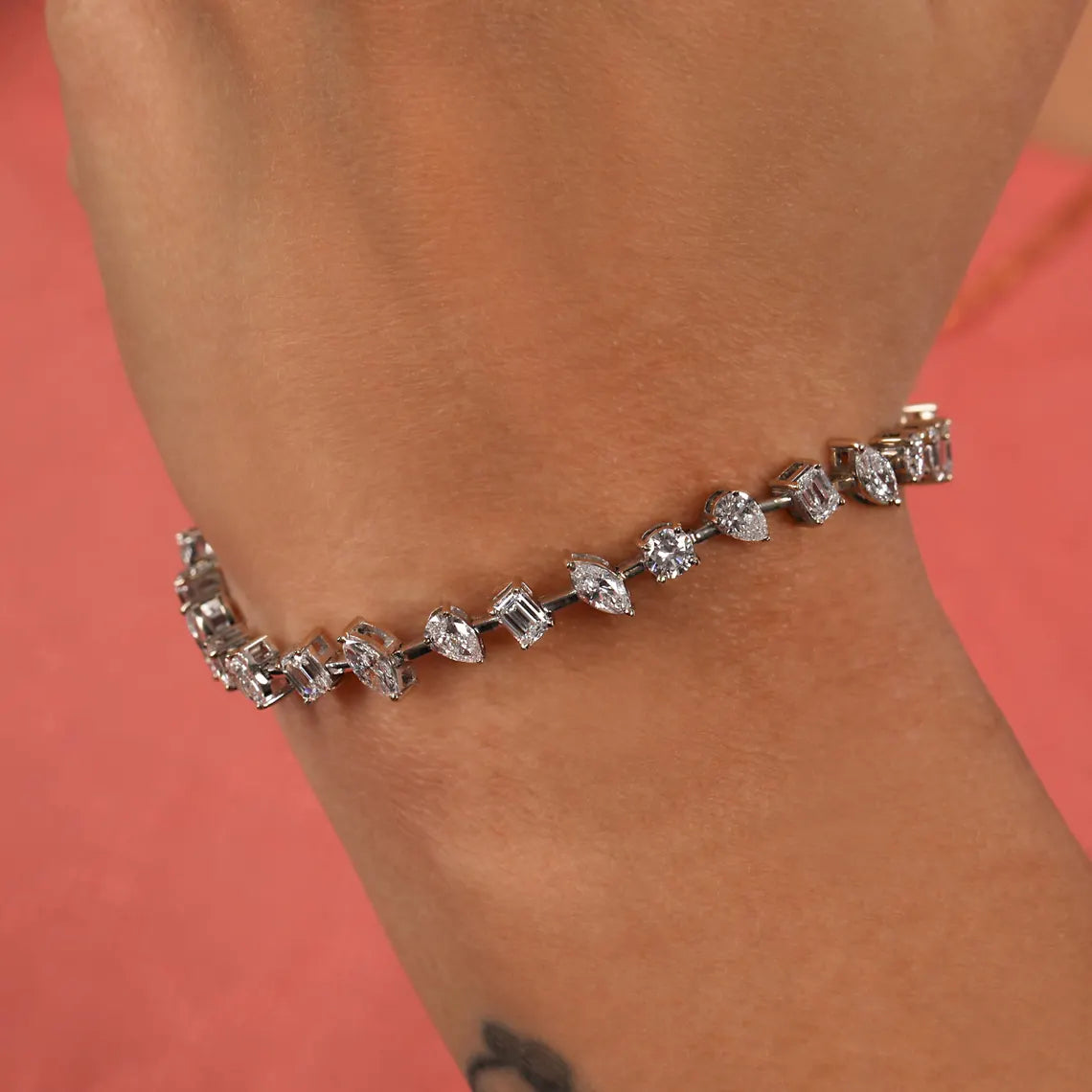 6.00 TCW Multi Cut Lab Grown Diamond Tennis Bracelet