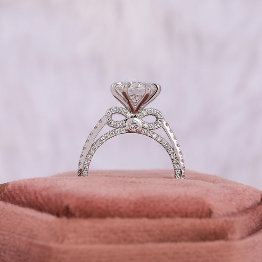 2.00 CT Round Cut Lab Grown Diamond Minimalist Engagement Ring