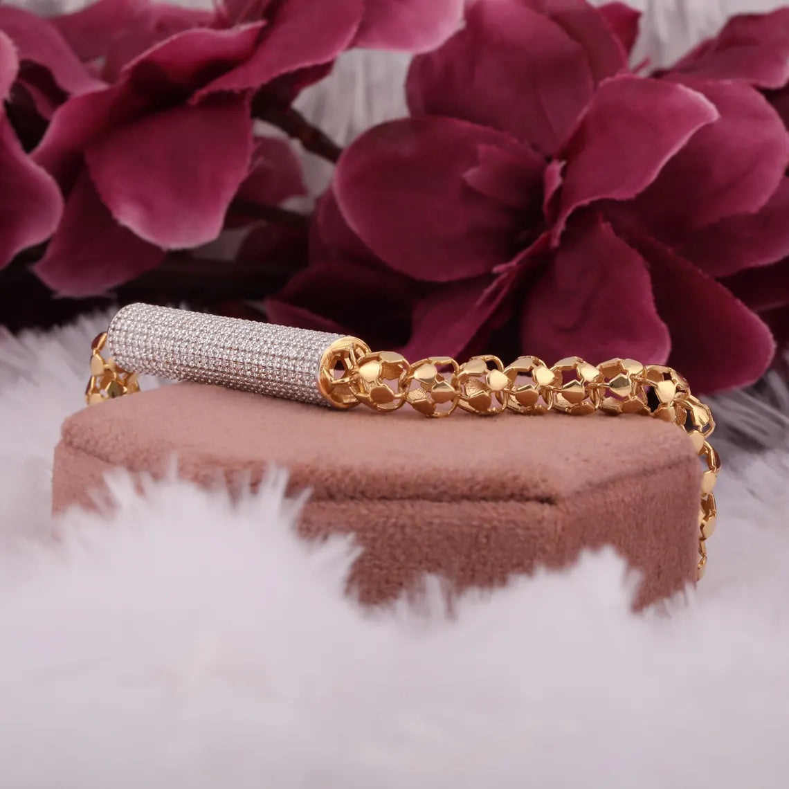 3.50 TCW Round Cut Lab Grown Diamond Men's Cuban Link Bracelet