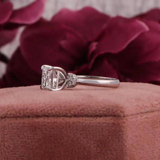 1.00 Carat Princess Cut Lab Grown Diamond Engagement Ring