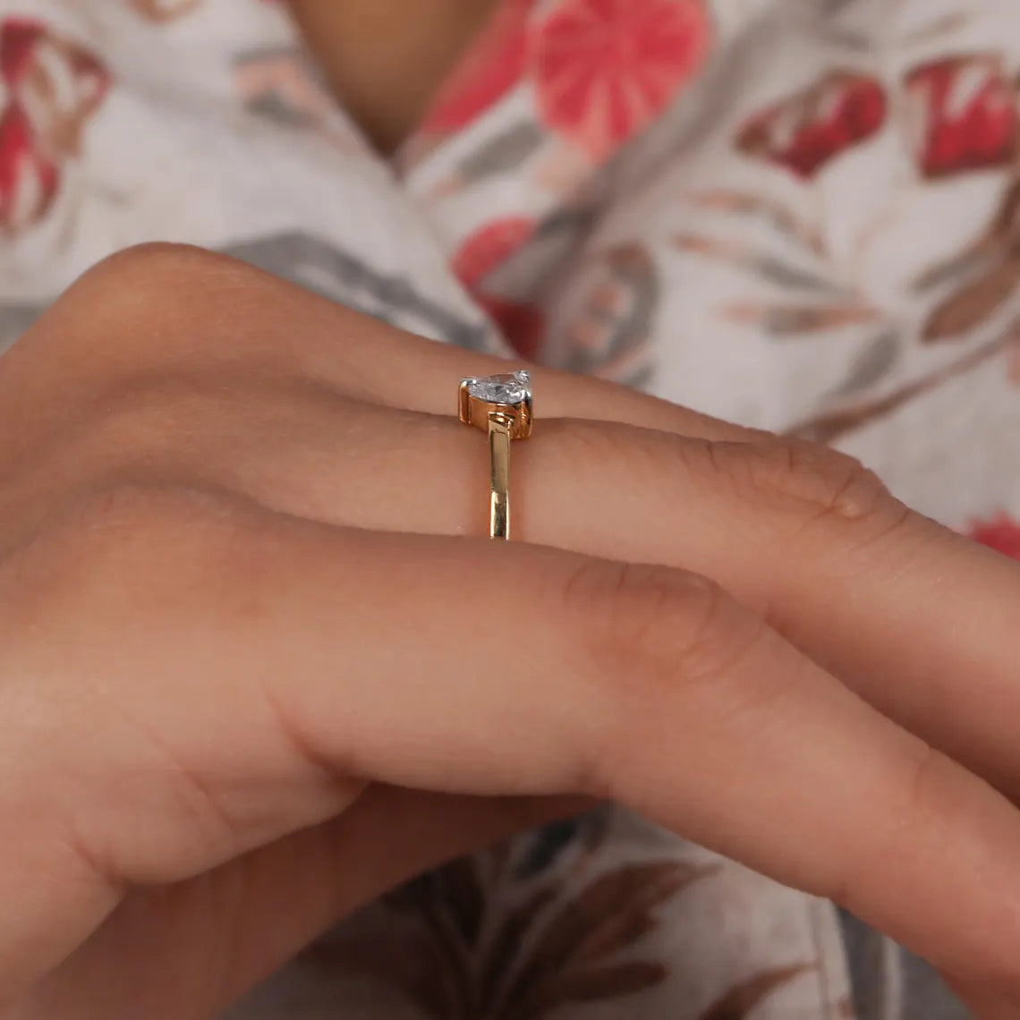 0.50 Carat Heart Cut Lab Grown Diamond Solitaire Engagement Ring