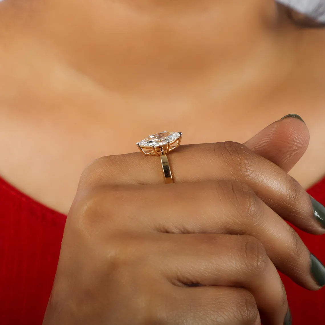 2.00 CT Marquise Cut Lab Grown Diamond Solitaire Engagement Ring