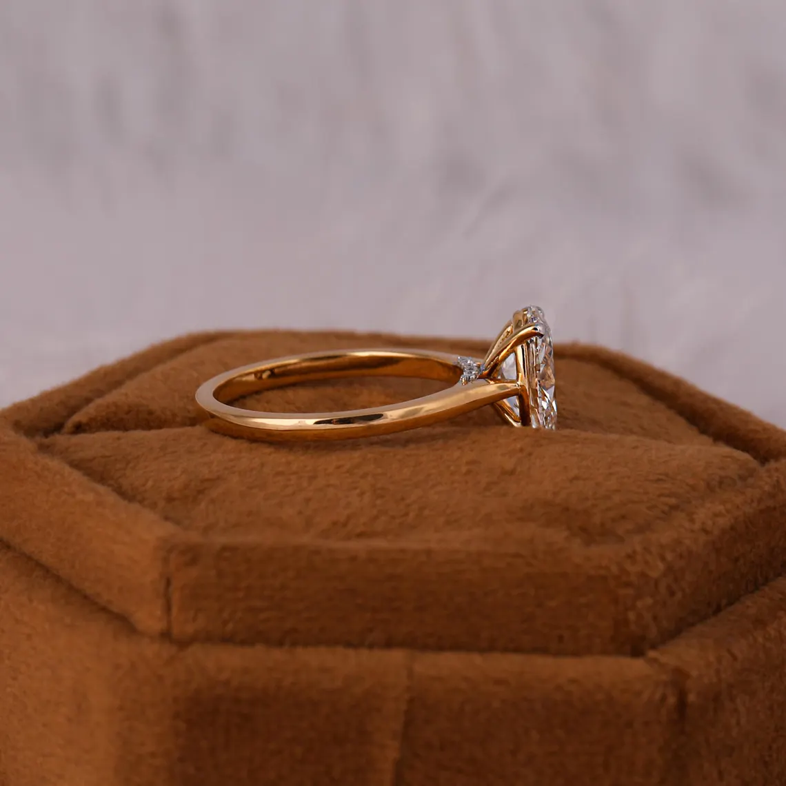 3.00 CT Oval Lab Grown Diamond Hidden Halo Engagement Ring