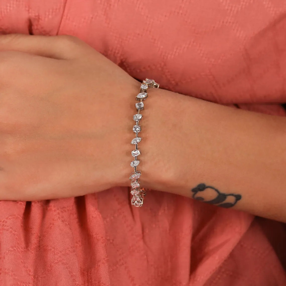 6.00 TCW Multi Cut Lab Grown Diamond Tennis Bracelet