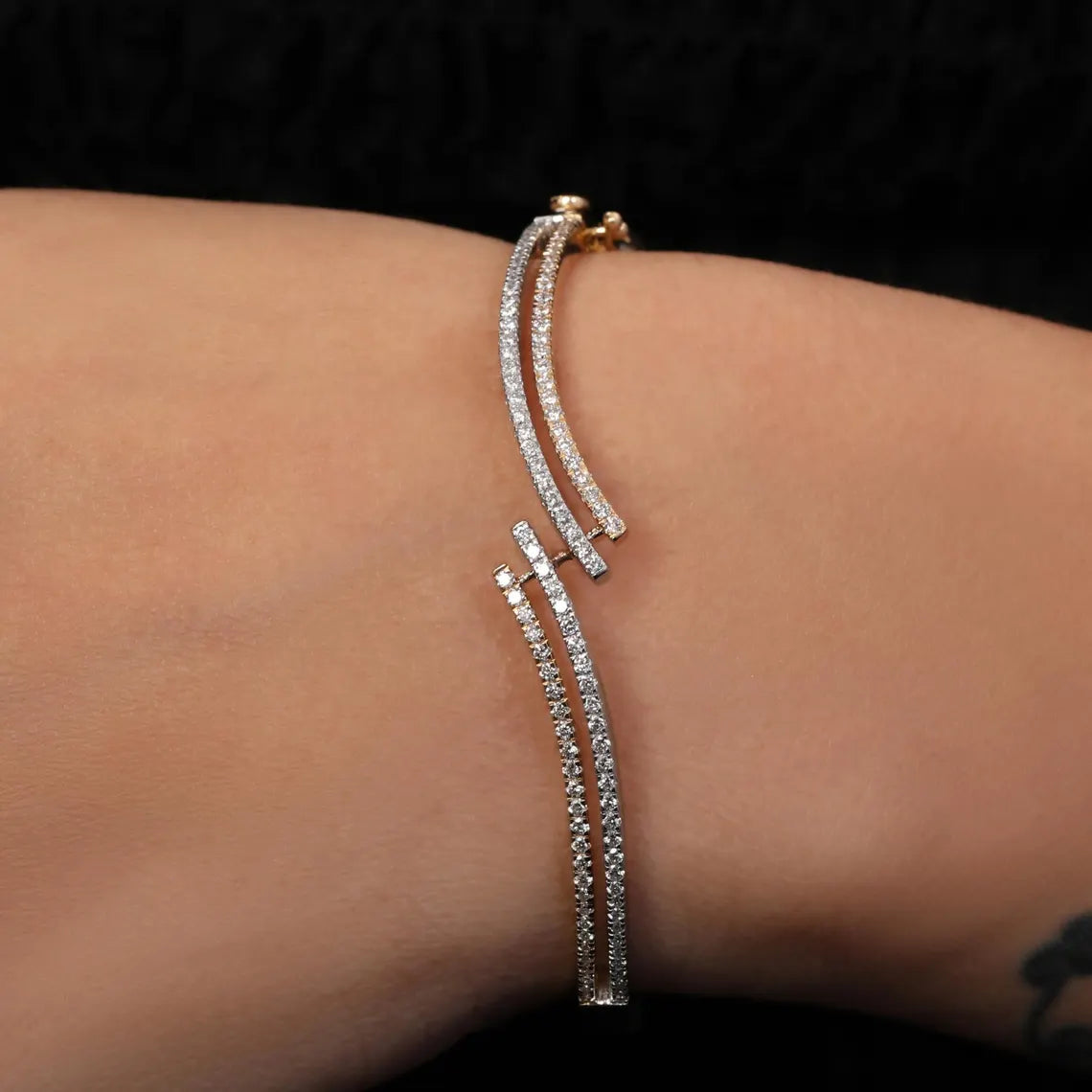 3.00 TCW Round Cut Lab Grown Diamond Bracelet - Everyday Wear Bangle