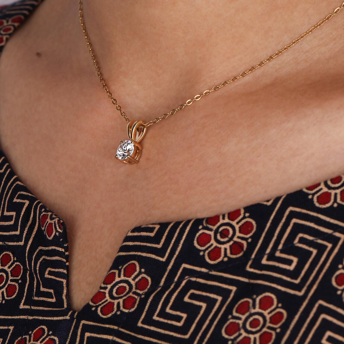 1.00 carat Lab Grown Diamond Solitaire Necklace Pendant