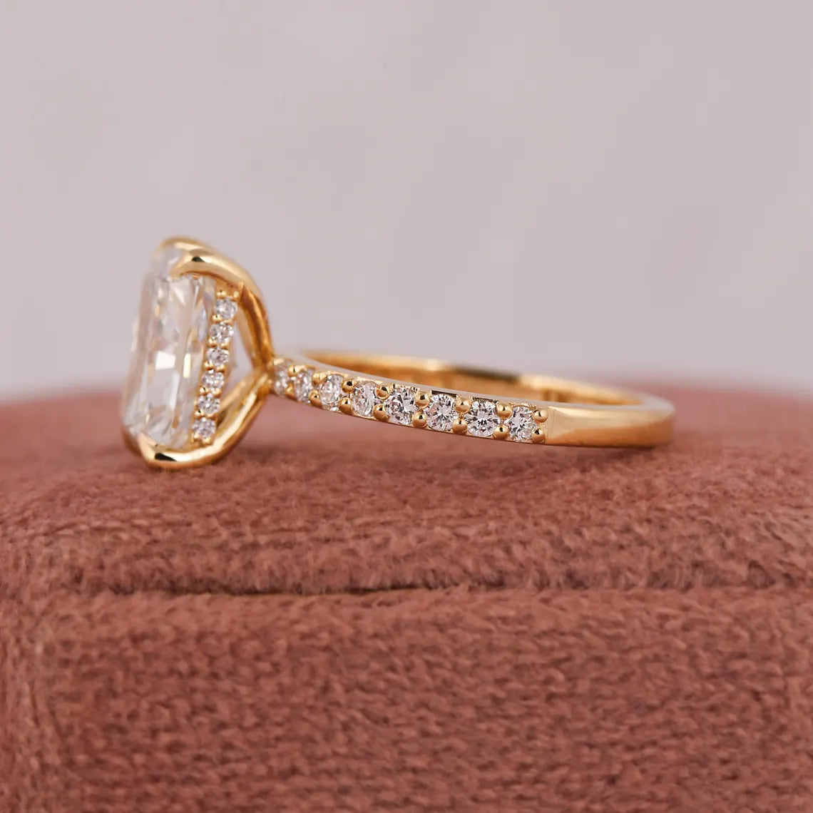 2.00 CT Radiant Cut Lab Grown Diamond Art Deco Engagement Ring