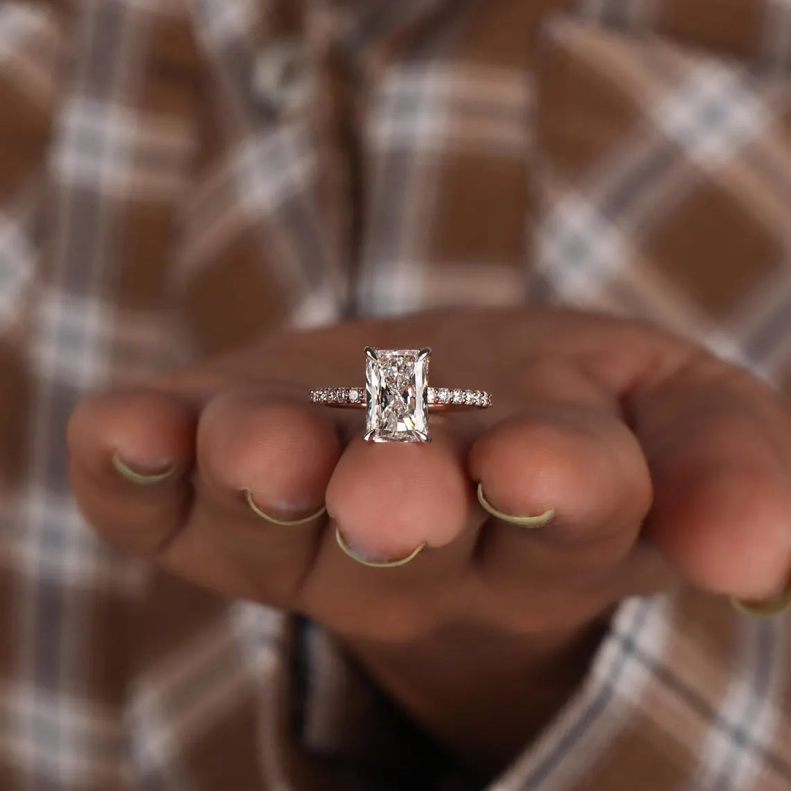 3.00 CT Radiant Cut Lab Grown Diamond Engagement Ring