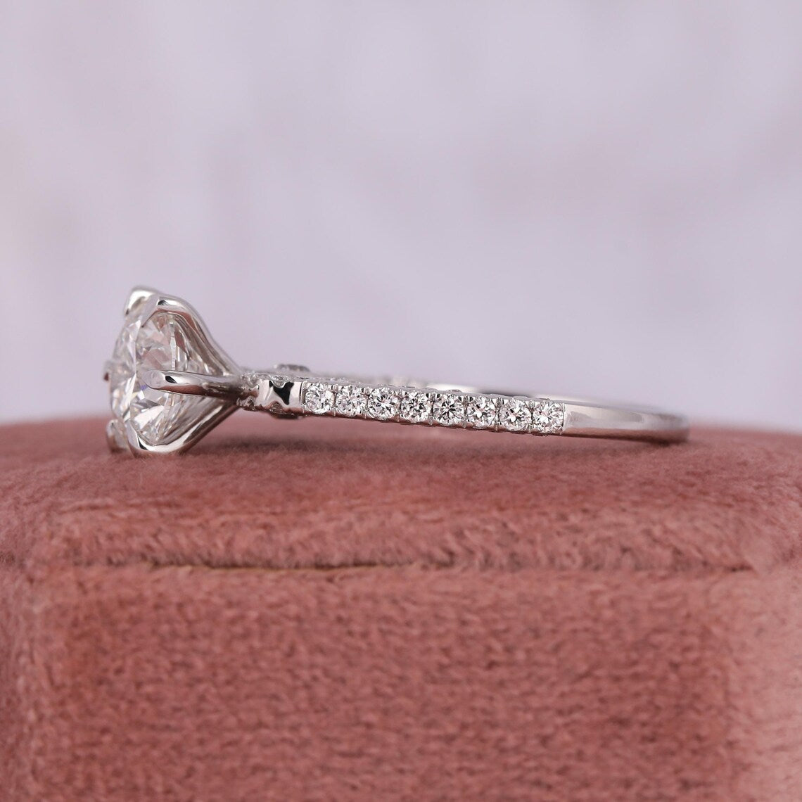 2.00 CT Round Cut Lab Grown Diamond Minimalist Engagement Ring