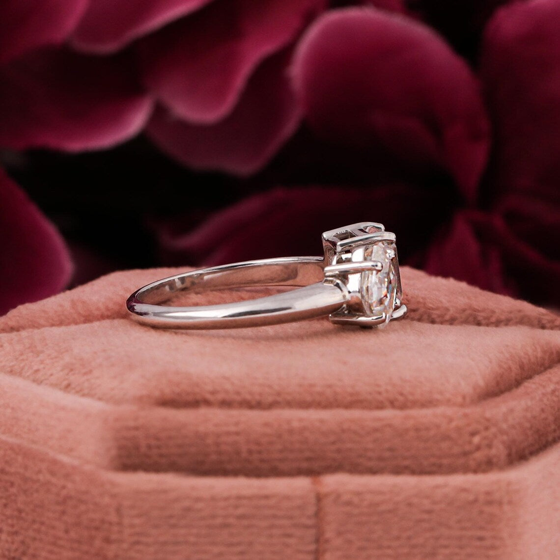 4.50 TCW Asscher & Emerald Cut Lab Diamond Two Stone Engagement Ring