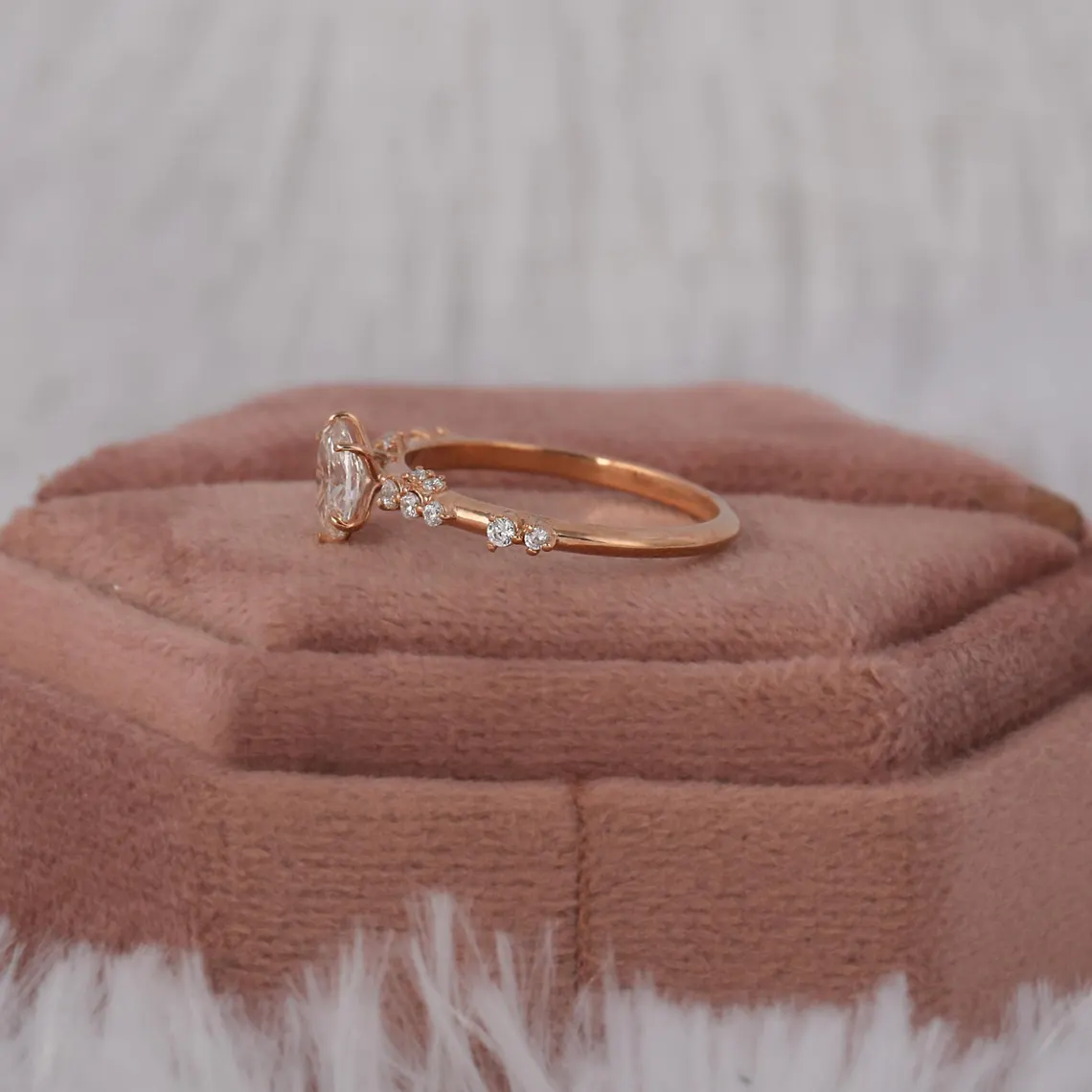 0.50 CT Oval Cut Lab Grown Diamond Engagement Ring