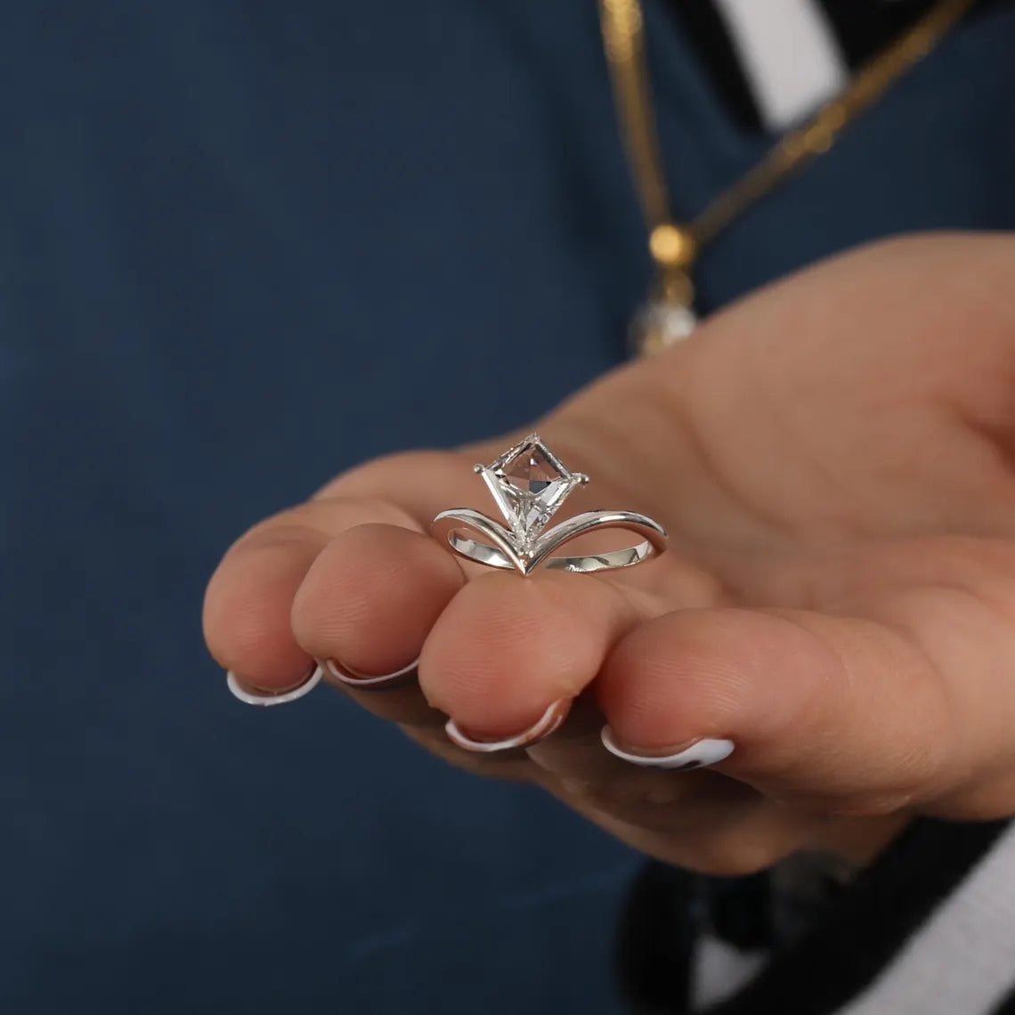 1.30 CT Kite Cut Lab Grown Diamond Solitaire Engagement Ring