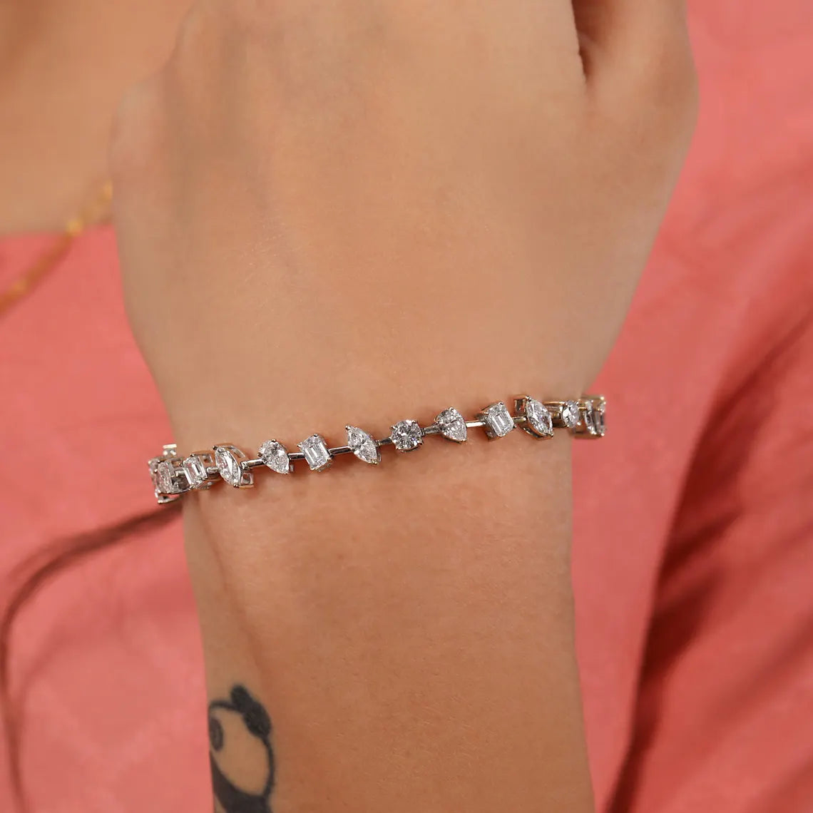 6.00 TCW Multi Cut Lab Grown Diamond Tennis Bracelet