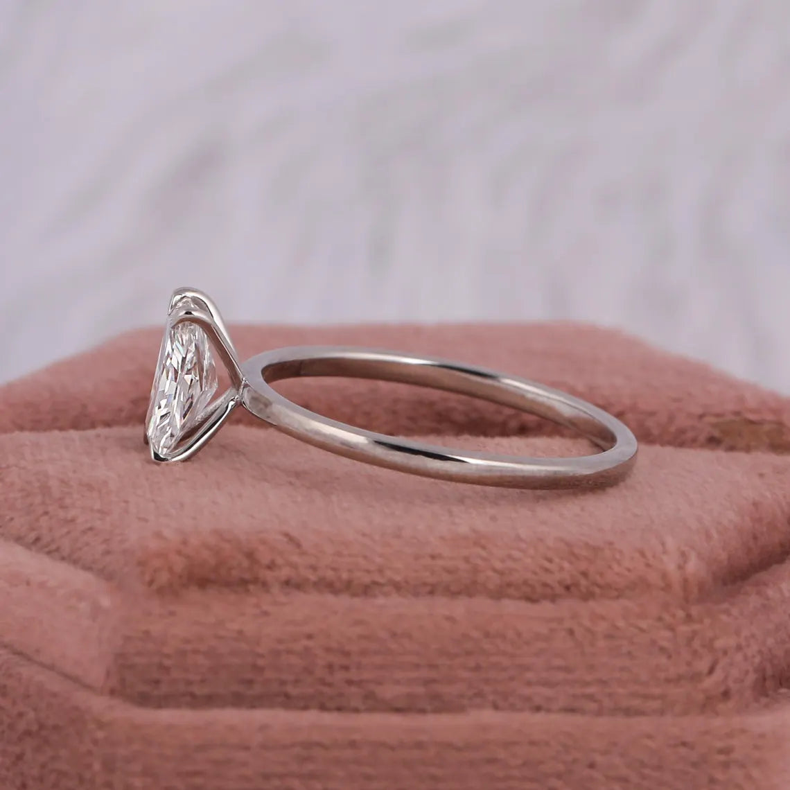 1.20 CT Radiant Cut Lab Grown Diamond Solitaire Engagement Ring