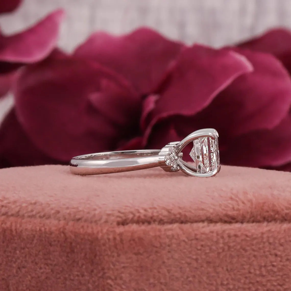 1.00 Carat Princess Cut Lab Grown Diamond Engagement Ring