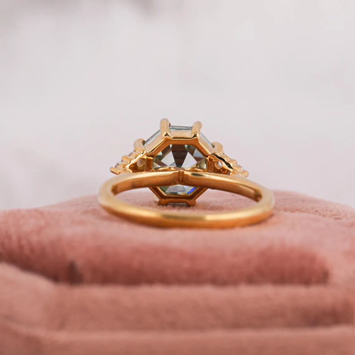 2.00 CT Vintage Hexagon Cut Lab Grown Diamond Engagement Ring