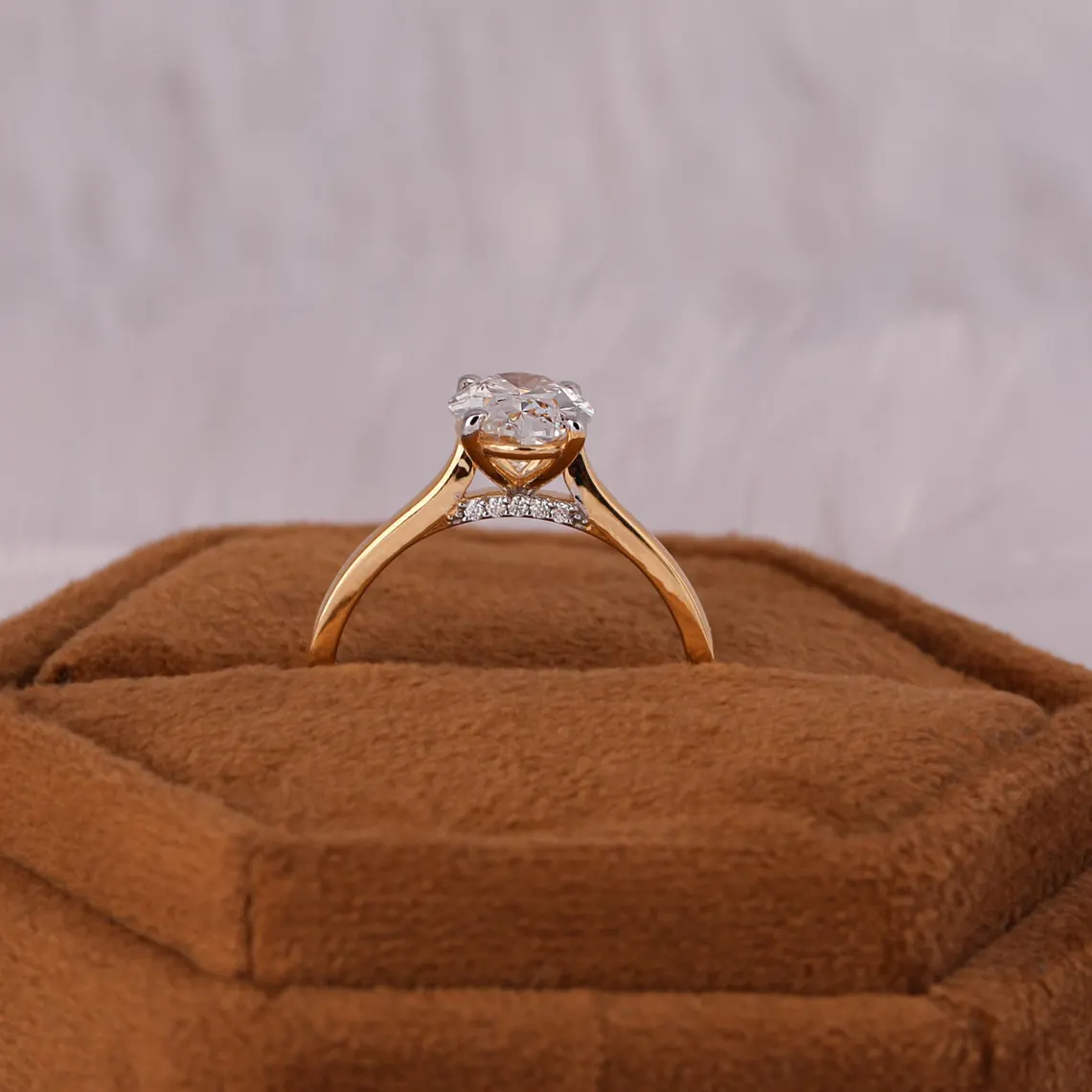 3.00 CT Oval Lab Grown Diamond Hidden Halo Engagement Ring